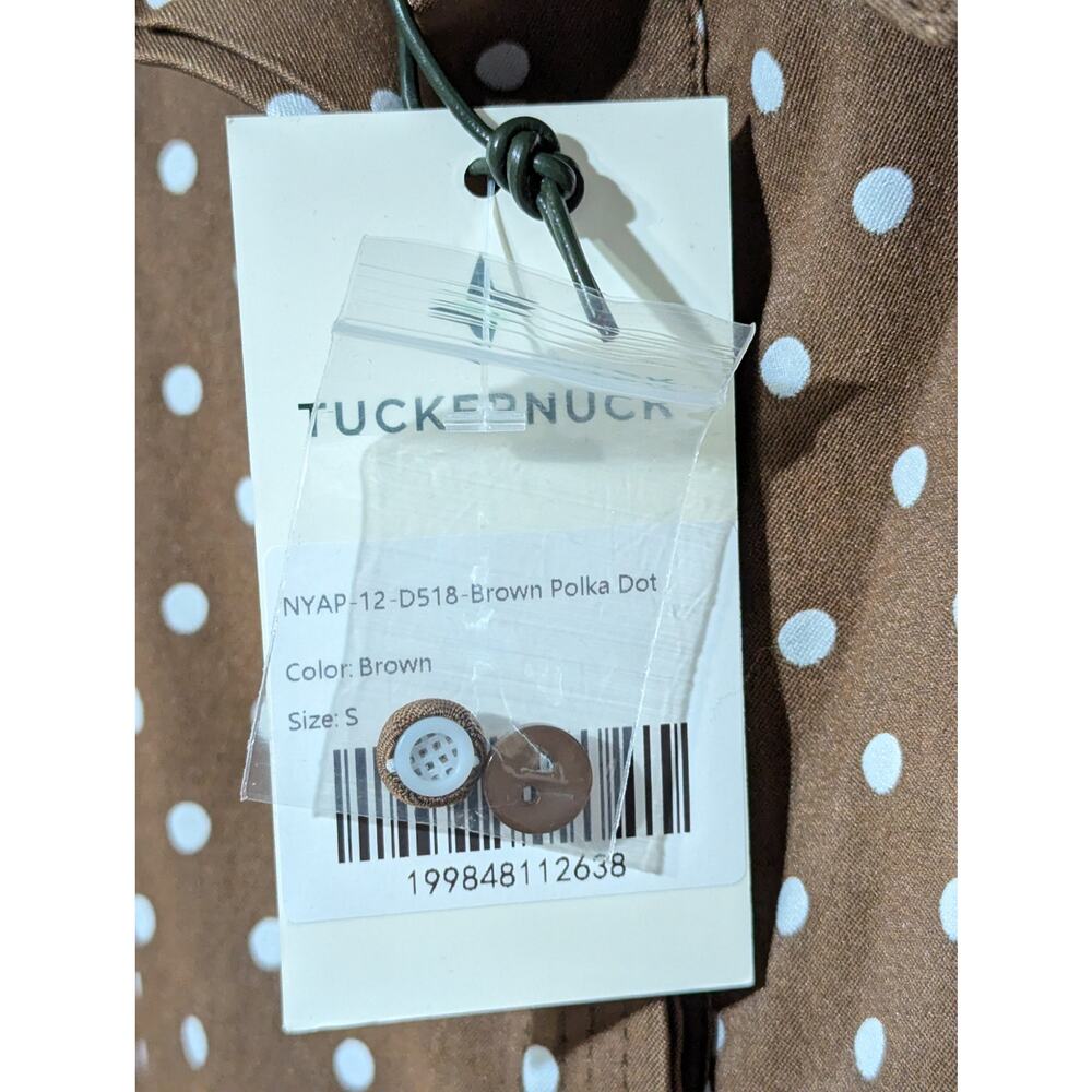 Tuckernuck Cocoa Brown Dot Chloe Midi Dress Size Small Belted NWT Fall Workwear - Picture 11 of 12